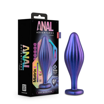 Anal Adventures Matrix Wavy Bling Plug Sapphire Default Title