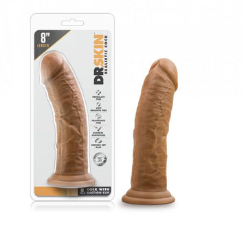 Dr Skin 8in Cock W/ Suction Cup Mocha Default Title