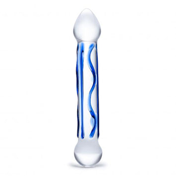 Glas 6.5 Full Tip Textured Glass Dildo