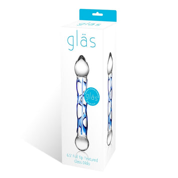 Glas 6.5 Full Tip Textured Glass Dildo