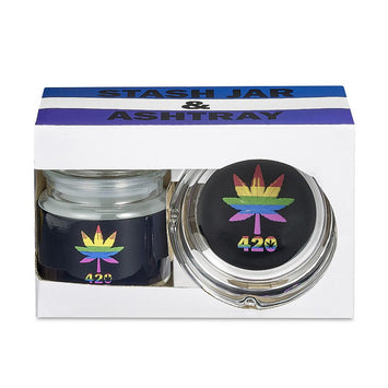 Rainbow Leaf Ashtray & Stash Jar Set Default Title
