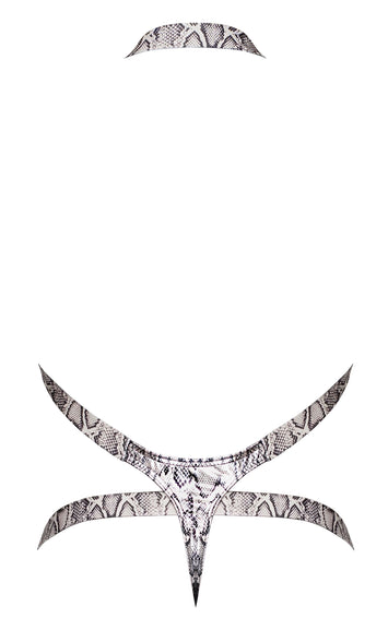 S'naked Harness Thong Silver/ Black Small Medium