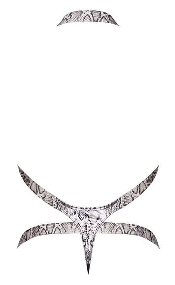 S'naked Criss Cross Thong Silver Black Large X-Large