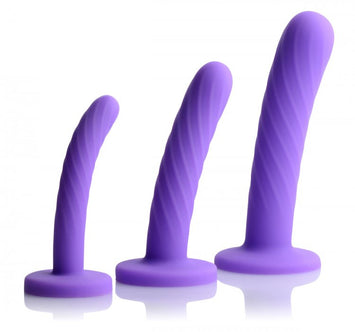 Strap U Tri Play 3 Pc Silicone Dildo Set Purple Default Title