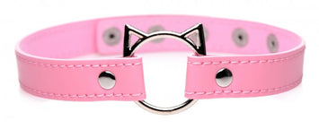 Master Series Kinky Kitty Ring Slim Choker Pink Default Title