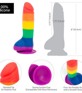 Addiction 100% Silicone Justin 8 Rainbow 