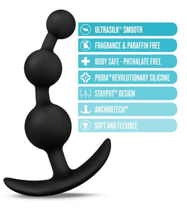 Anal Adventures Platinum Small Anal Beads Black Default Title