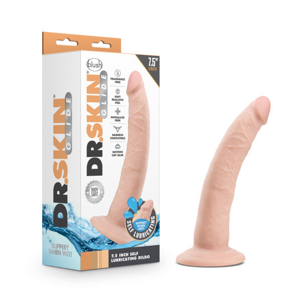 Dr Skin Glide 7.5 Self Lubricating Dildo Vanilla " Default Title