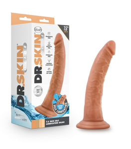 Dr. Skin Glide 7.5in Self Lubricating Dildo Mocha