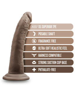 Dr. Skin Plus 7in Poseable Dildo Chocolate