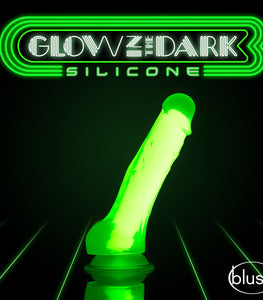 Neo Elite Glow In The Dark 7.5 In Silicone Dual Density Cock W/ Balls Neon Green Default Title