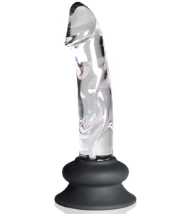 Pleasure Crystals 5.6in Glass Dildo W/ Silicone Base Default Title