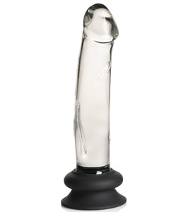 Pleasure Crystals 7.6 In Glass Dildo W/ Silicone Base Default Title