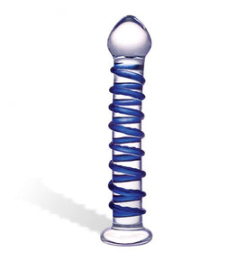 Glas Blue Spiral Glass Dildo Default Title