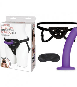 Lux Fetish Strap On Harness & 5in Dildo Set Default Title