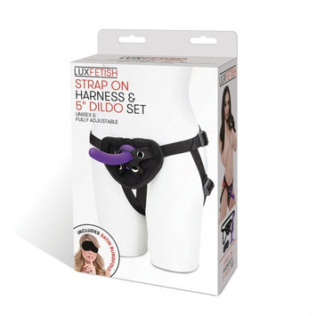 Lux Fetish Strap On Harness & 5in Dildo Set Default Title