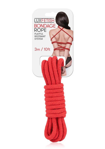 Lux Fetish Bondage Rope 3m Red Default Title