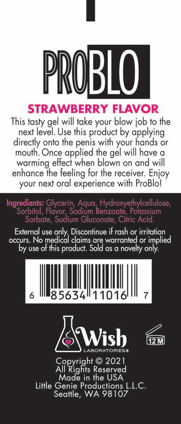 Problo Oral Pleasure Gel Strawberry 1.5oz