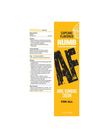 Numb Af Desensitizing Anal Gel Cupcake 1.5 Oz Default Title