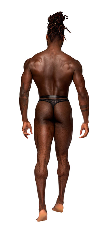 Rude Awakening Strap Thong Black