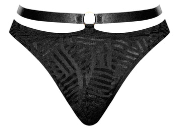 Rude Awakening Strap Thong Black