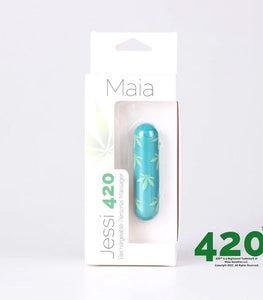 Jessi 420 10 Function Mini Rechargeable Bullet Emerald