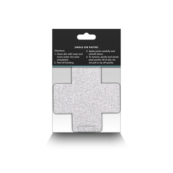 Pretty Pasties Glitter Cross Red/silver 2 Pair Default Title