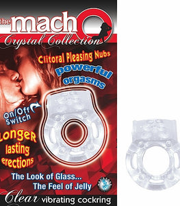 Macho Crystal Cockring Clear Vibrating Default Title