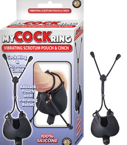 My Cockring Vibrating Scrotum Pouch & Cinch Black Default Title