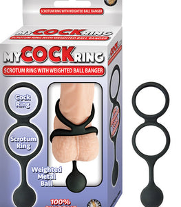 My Cockring Vibrating Scrotum W Weighted Ball Banger Black Default Title
