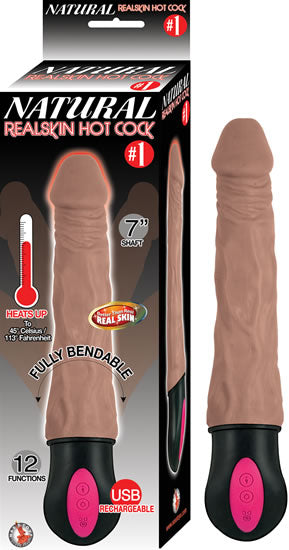 Natural Realskin Hot Cock #1 Brown Vibrating Dildo Default Title