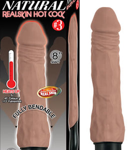 Natural Realskin Hot Cock #3 Brown Vibrating Dildo Default Title