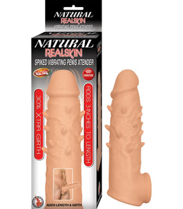 Natural Realskin Spiked Vibrating Penis Xtender White