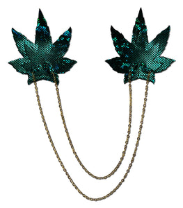 Shattered Glass Disco Ball Weed W Gold Chain Nipple Pasties Default Title