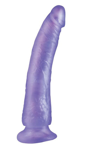 Basix Rubber Works Slim 7in Dong W/ Suction Cup Purple