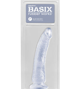 Basix Rubber Works Slim Dong 7in Clear W/ Suction Cup Default Title