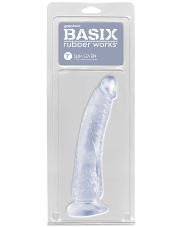 Basix Rubber Works Slim Dong 7in Clear W/ Suction Cup Default Title
