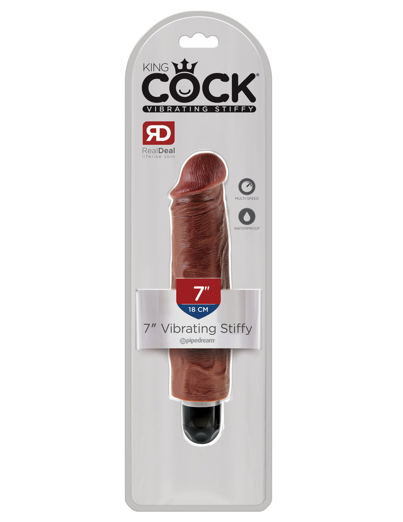 King Cock 7 Vibrating Stiffy " Brown