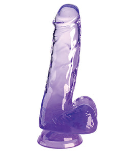 King Cock Clear 6in W/ Balls Purple