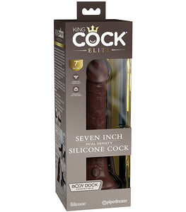 King Cock Elite 7 In Dual Density Brown