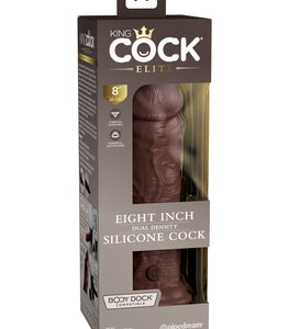 King Cock Elite 8 In Dual Density Brown