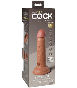 King Cock Elite 6 In Vibrating Dual Density Tan