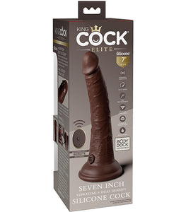 King Cock Elite 7 In Vibrating Dual Density Brown