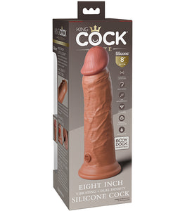 King Cock Elite 8 In Vibrating Dual Density Tan