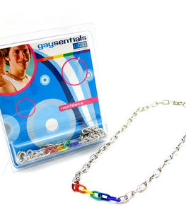 (wd) Rainbow & Silver Links Necklace 20 