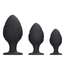 Swirled Butt Plug Set Black Default Title