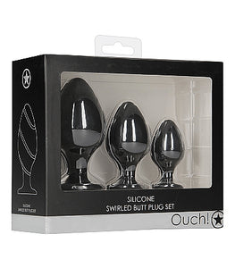 Swirled Butt Plug Set Black Default Title