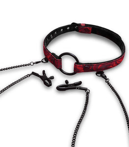 Rosegasm Open Mouth Gag W/ Nipple Clamps Default Title