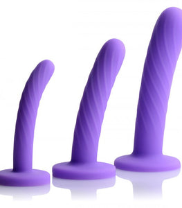Strap U Tri Play 3 Pc Silicone Dildo Set Purple Default Title