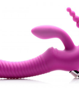Strap U Regal Rider Vibrating Strapless Strap On Triple G Dildo Default Title